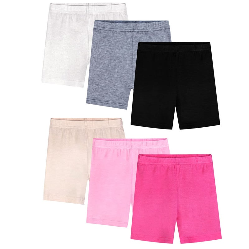 BOOPH Girls Dance Bike Shorts for Underdress 7-8 Years Assorted Color 6 Pack - Image 1